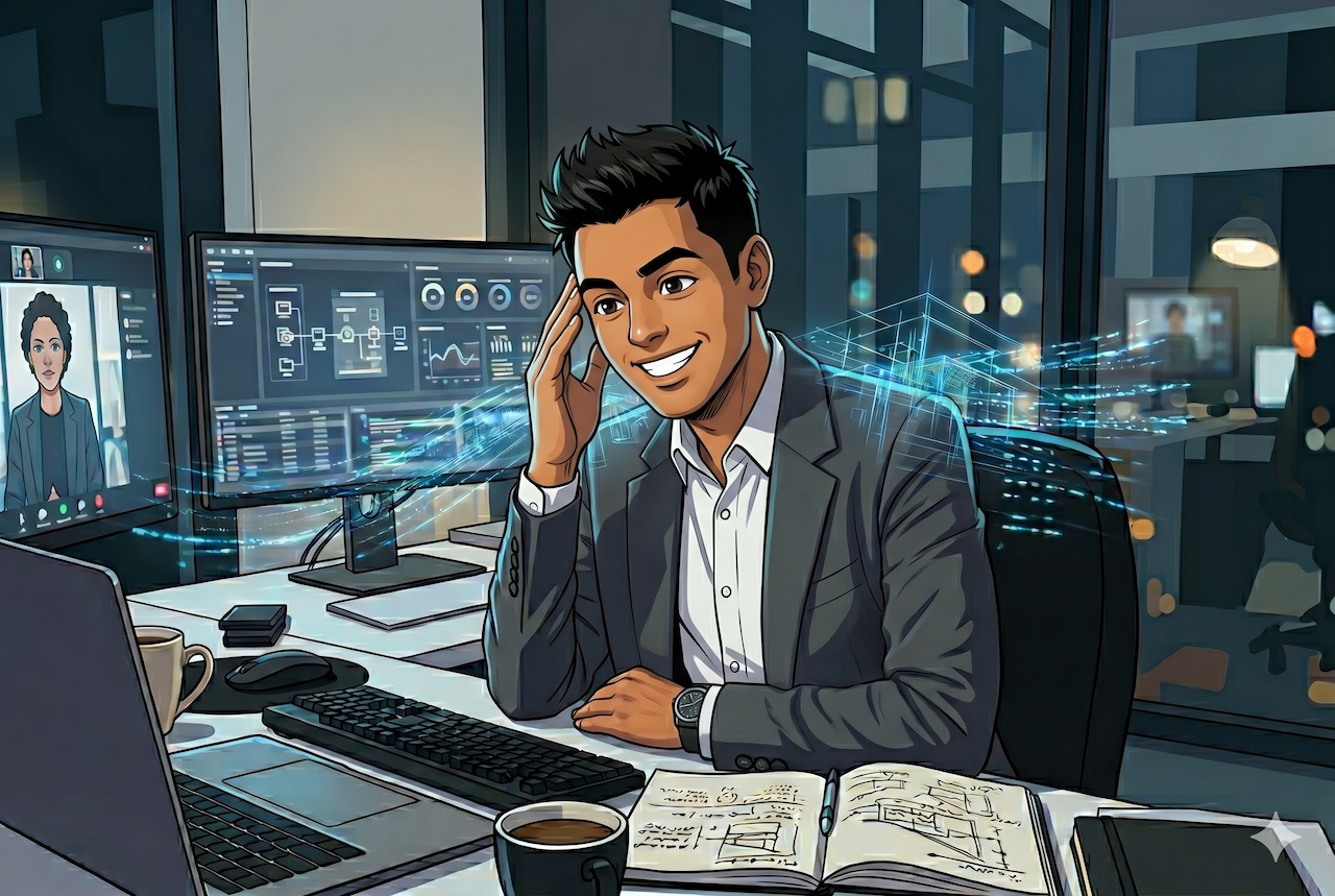 A technology leader projecting calm under pressure in the middle of a production incident